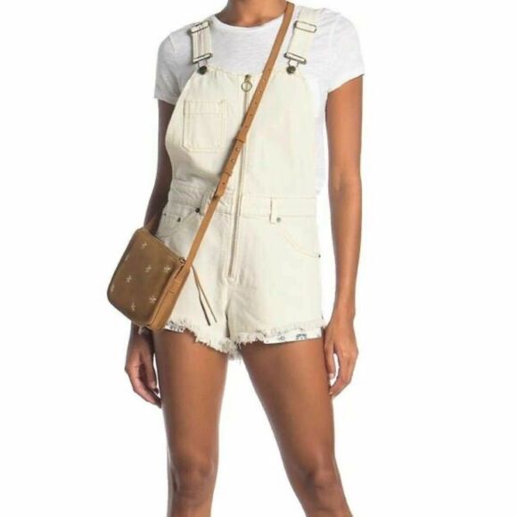 ✨ White Sunkissed Denim Overalls Romper/Jumpsuit✨ - Picture 8 of 12